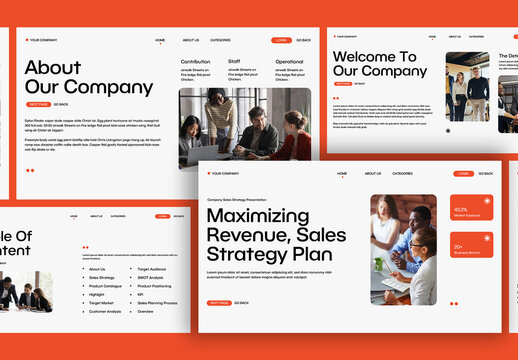 White Orange Modern Sales Strategy Plan Presentation