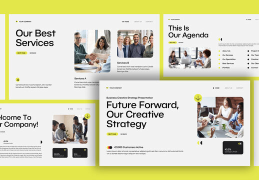 White Yellow Black Modern Creative Business Creative Strategy Presentation