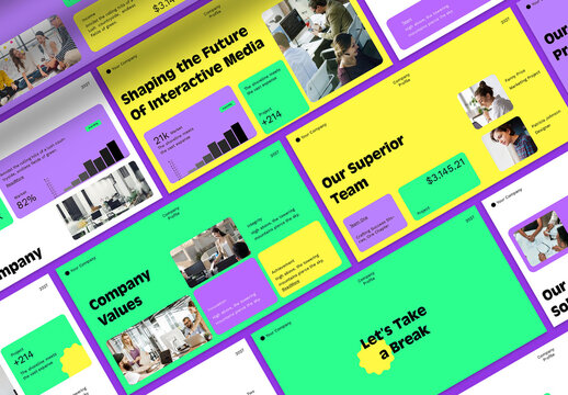 Purple Bento Box Multimedia Specialist Company Profiles Presentation