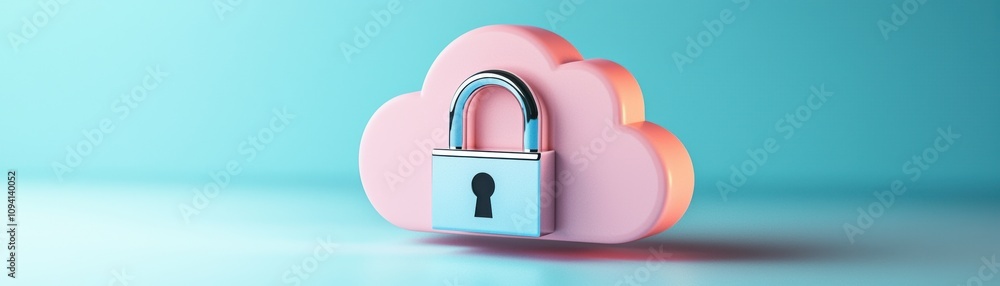 Aufkleber a colorful cloud with a padlock symbolizes data security and privacy in the digital space.
