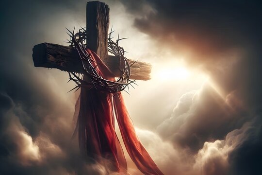 Creative image of The Crown and the Cross where Jesu Christ is Crucified