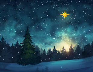 Fototapeta premium Starry Winter Night