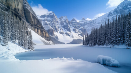 Banff National Park, Canada Located in the Canadian Rockies, Banff's winter snow landscapes are picturesque