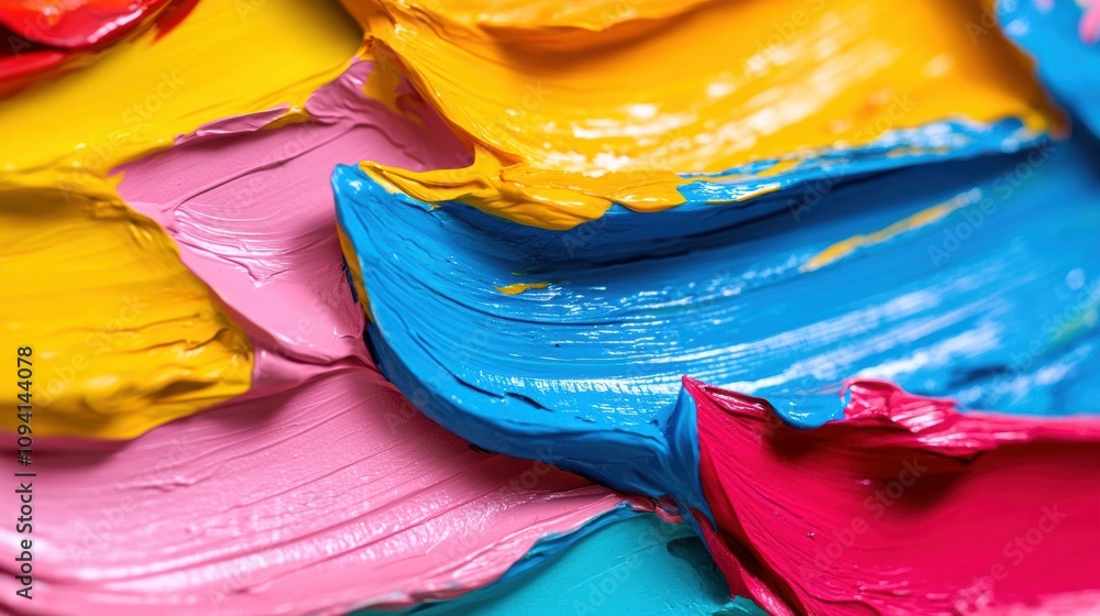 Poster the artwork features a vivid arrangement of colors applied with thick brushstrokes, emphasizing text