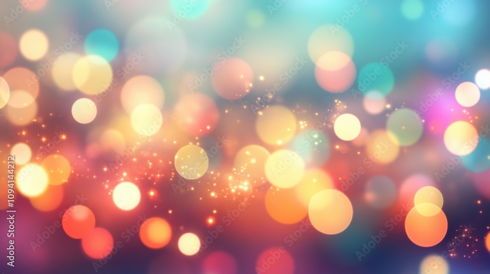 Poster this dynamic background showcases a mix of colorful circles, creating a stunning bokeh effect that a