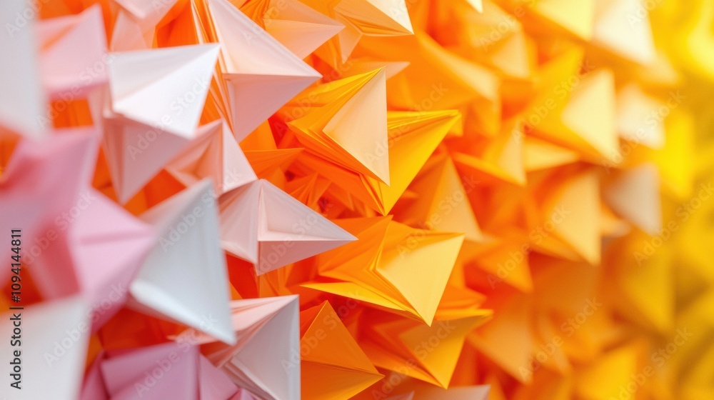 Poster bright and surreal digital wave structures showcasing geometric designs in a colorful palette of ora
