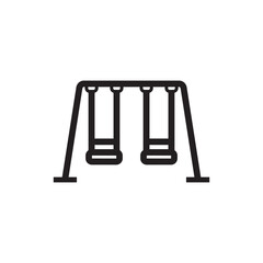 Minimalist Black And White Swing Set Icon Outline Design