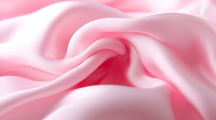 Obraz premium The luxurious pink silk fabric flows smoothly, showcasing its soft texture and elegant folds, perfect for various creative applications