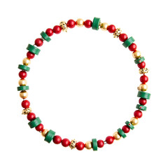 Fototapeta premium Christmas circle border transparent background border 