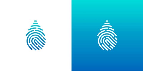  Drop Fingerprint Logo .template vector icon symbol