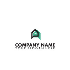 Talk Home Logo Design Template. Vector Illustration.