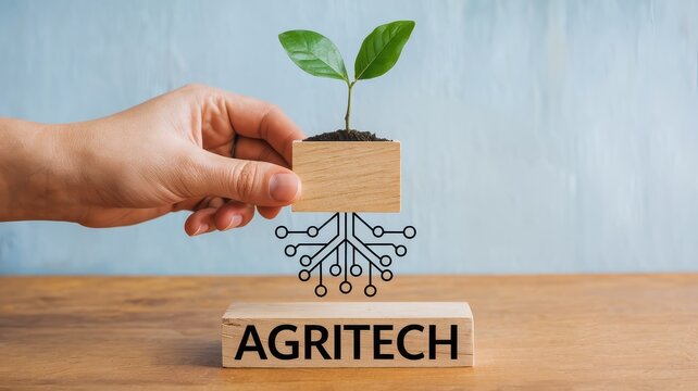 Innovative agritech solution with digital technologies like automation optimization and renewable energy for sustainable and efficient eco friendly agriculture