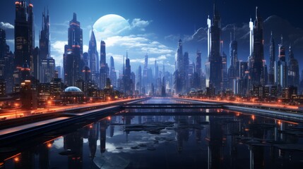 Naklejka premium The technological world of the future
