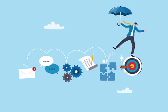 Work experience, skill development or leadership learning, career path motivation, capability or ability to growing in job or project progress concept, businessman jump on working skill experience.