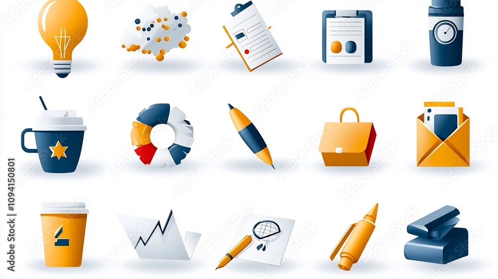 Fototapete Collection of 15 minimalist icons depicting goal setting elements for use in workshops seminars and business presentations  Featuring editable strokes and a clean modern design