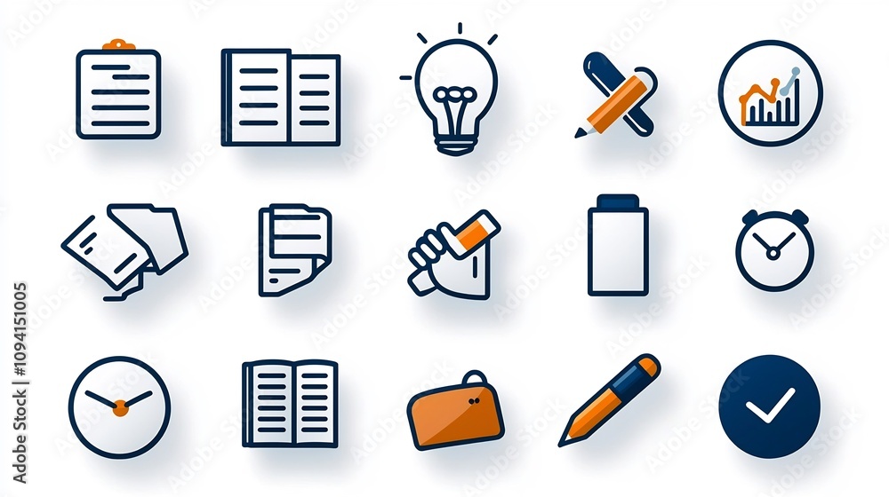 Poster Set of 15 outline icons designed for workshop themes such as business goals team skill development  Editable format with adjustable stroke weight