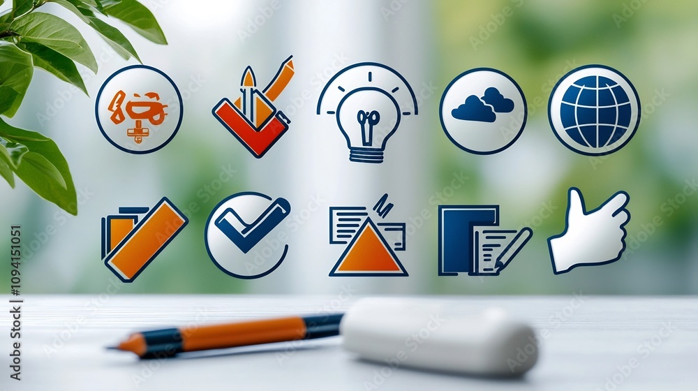 Aufkleber Outline icon set designed for various workshop themes such as business objectives team employee skill development  The editable feature a clean
