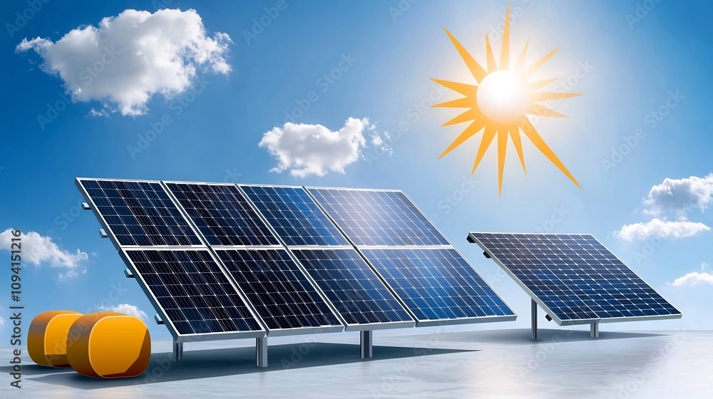Poster Set of 15 Minimal Linear Icons Representing Various Elements of Solar Energy including Solar Panels Sun Rays and Energy Storage with Editable Strokes and Clean Design