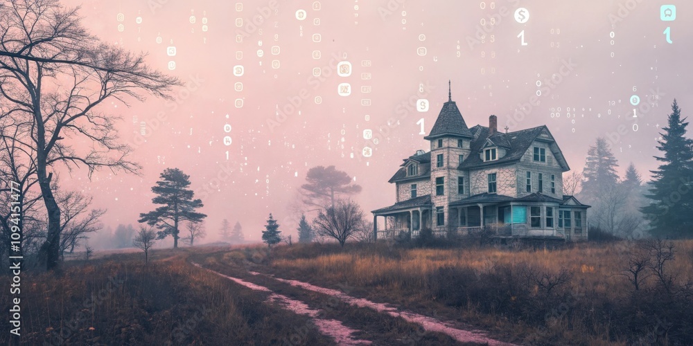 Poster corrupted memories an abstract collage of soft pastel colors creates a haunting ambience with pixela