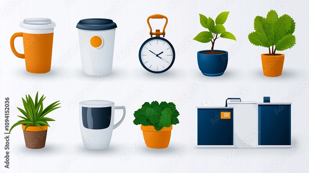 Aufkleber collection of 15 outline icons for reception services including counter information desk and the ico