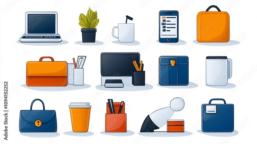 Aufkleber a collection of clean line style icons depicting various aspects of hotel reception services includi