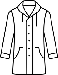 men raincoat outline vector illustration