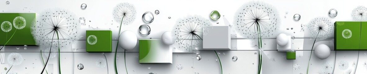 Seamless Pattern of Dandelion Seeds in Modern Design for Kitchen Aprons