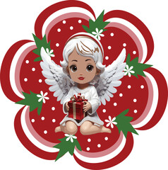 Cute Angel Christmas sticker 