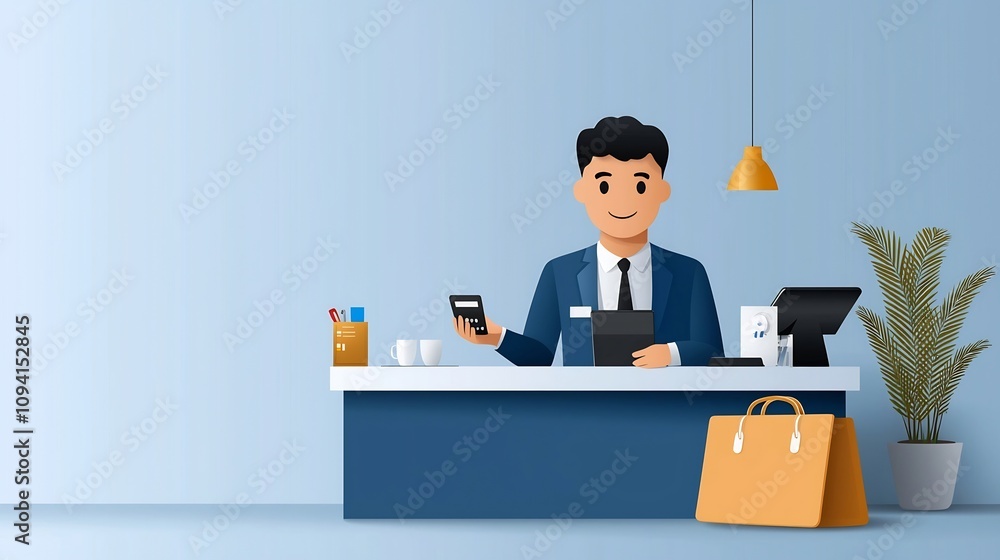 Poster a set of 15 professional line icons depicting various hotel reception services and client check in h