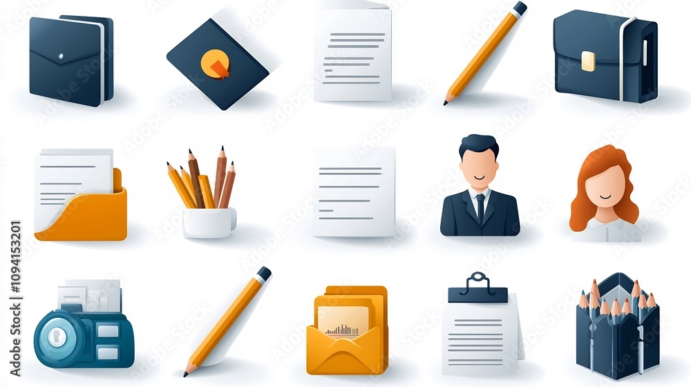 Aufkleber Set of 15 thin line icons depicting various and identity document data entry themes including signing up creating forms adding information and filing applications on paper with pencils