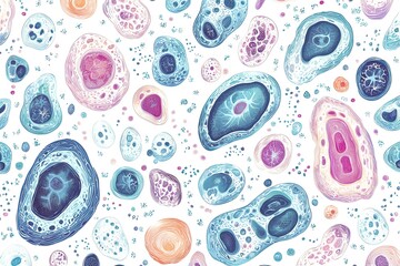 Sewing fabric with Plant cell cross-section seamless pattern ...