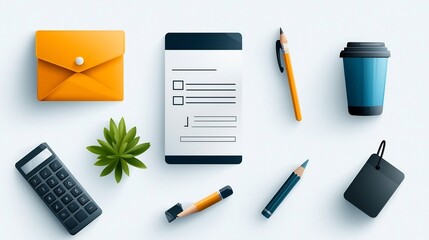 Collection of clean and minimal outline icons highlighting various themes such as online forms pencil writing receptionist tasks and other administrative processes in a modern
