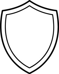 shield outline vector illustration simple design