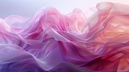 Fototapeta premium Vibrant Digital Waves Abstract Art in Pink and Purple Tones, Enhanced Depth and Texture with High-Key Filmmaking 