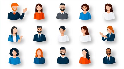 Collaborative People Themes in Modern Depicting a Focused Team Audience and Organizational Community Working Together Towards Progress and Success