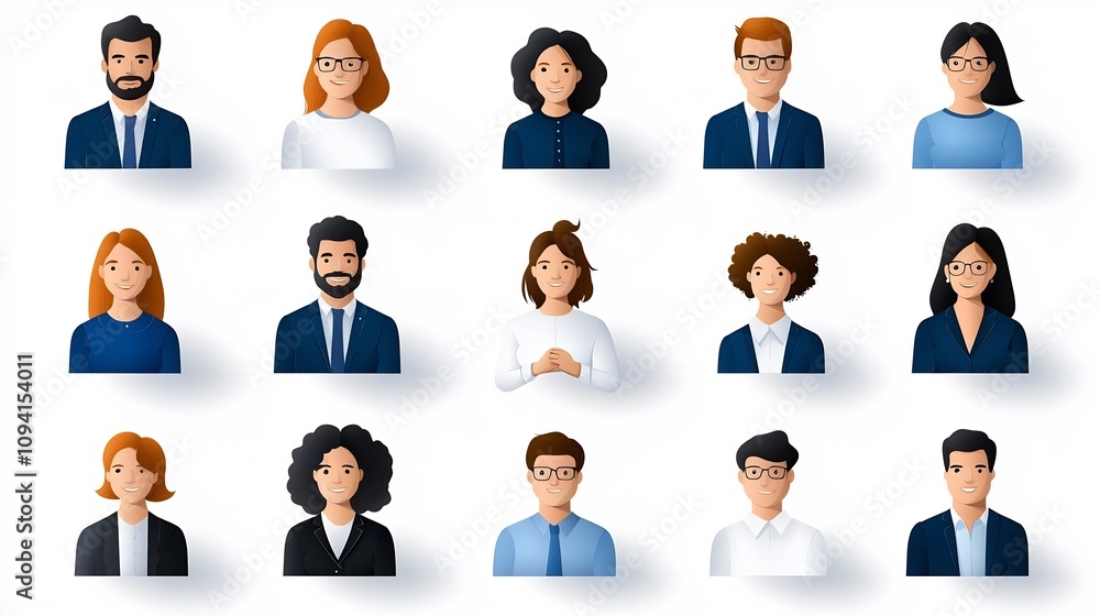 Poster collection of detailed thin line icons depicting themes of team populations and group connections su