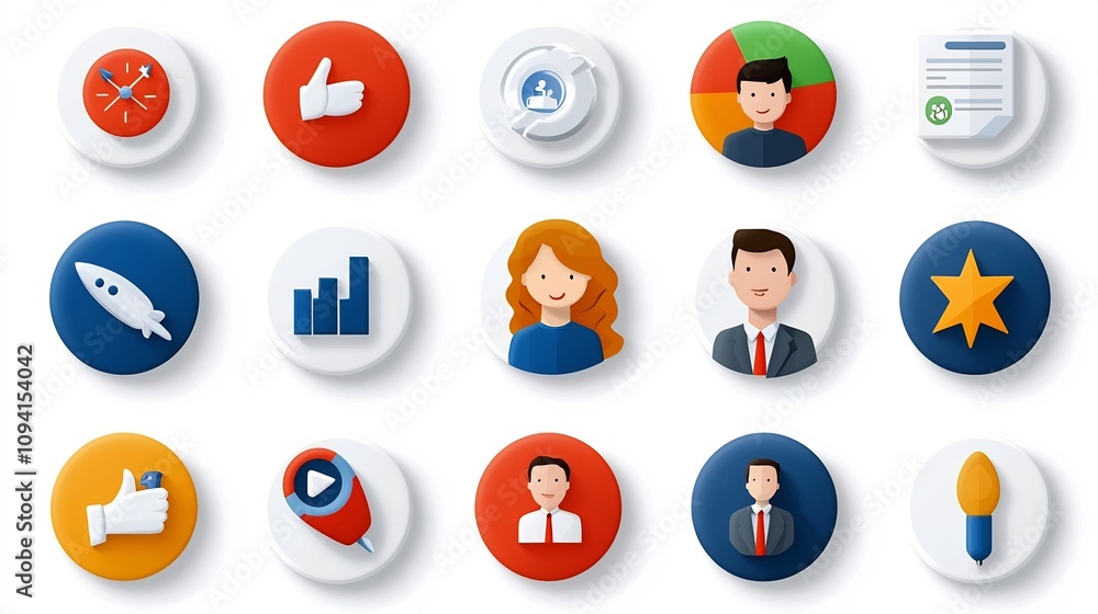 Poster a curated collection of 15 clean outline icons showcasing social and organizational elements such as