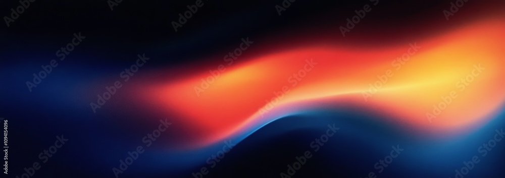 Poster abstract digital art smooth flowing gradients blue red yellow grainy texture background dynamic desi