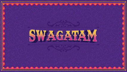 Swagatam Indian Typography – Vibrant and Authentic Text Design for Home Décor, Restaurants, Offices, Weddings, and Events with Traditional Indian Style-Vector design