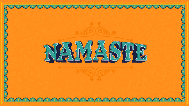 Namaste Indian Typography &ndash; Vibrant and Authentic Text Design for Home D&eacute;cor, Restaurants, Offices, Weddings, and Events with Traditional Indian Style-Vector design
