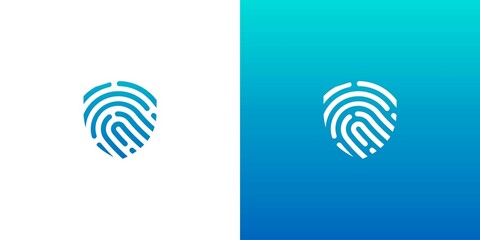 shield fingerprint logo ,template vector icon symbol