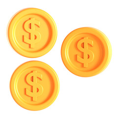 dollar coin 3d icon illustration 