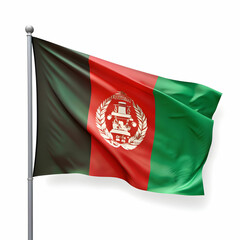 Afghanistan flag on white background