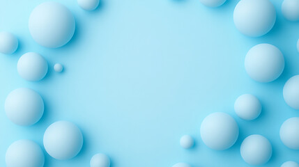 Soft pastel blue background with floating round shapes for creative design elements