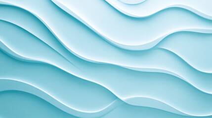 Smooth blue waves create a calming and modern texture on the surface of the wall