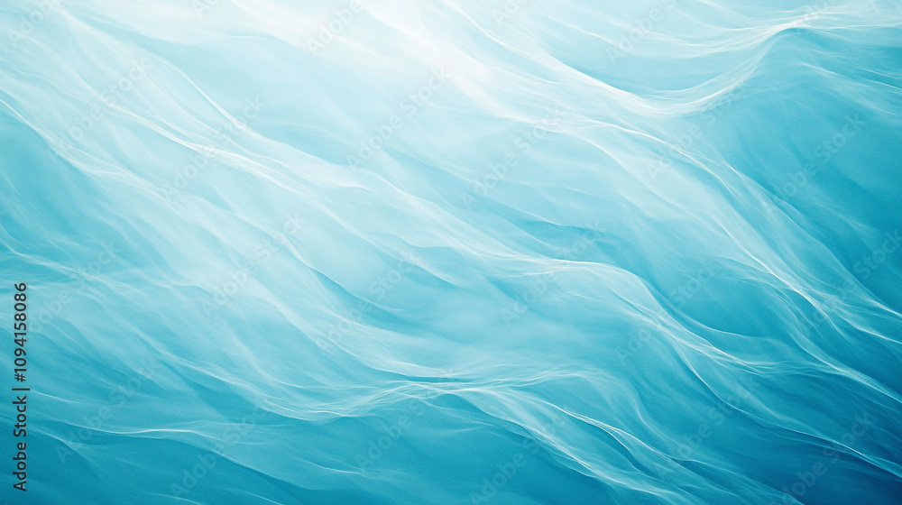 Aufkleber soft flowing waves in serene blue tones create a calming abstract background