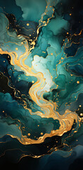 Abstract fractal pattern inspired by the drawing of the sea.