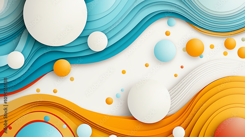 Poster resonating sounds of colorful waves abstract art digital creation modern environment vibrant viewpoi