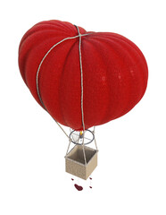Obraz premium 3d render red hot balloon heart
