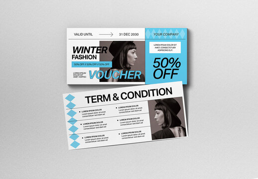 White Utilitarian Winter Fashion Voucher Layout